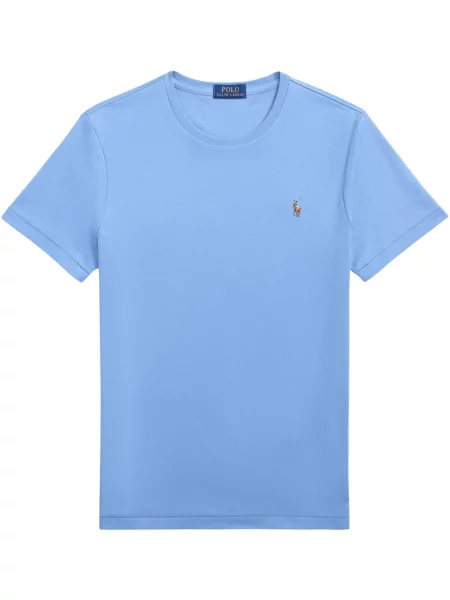 Slip de baie Polo Ralph Lauren cu broderie din piele de căprioară în carouri albastru