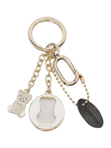FURLA Prívesky na kľúče BEAR zlatá / čierna / biela béžová