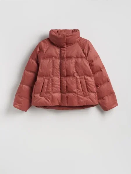Reserved Geacă matlasată cu puf roz-pudră roz
