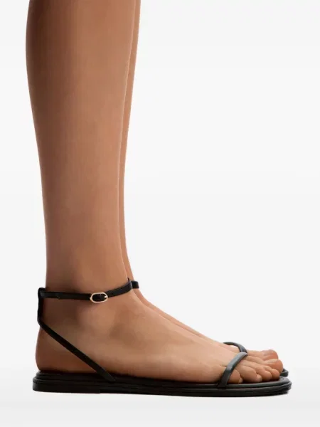 Sandale 12 Storeez din piele cu bretele negru