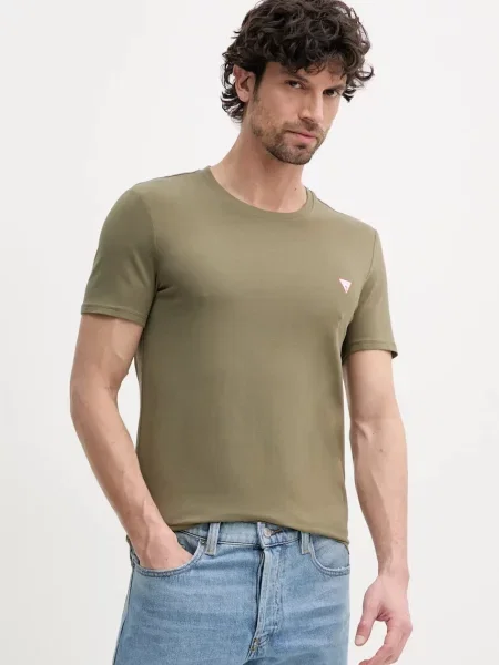 Тениска Guess с изчистен дизайн зелено