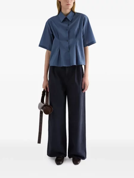 Pantaloni palazzo Jil Sander albastru