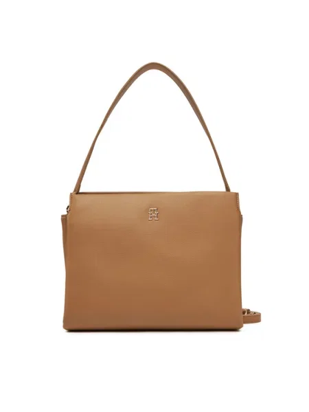 Tommy Hilfiger Torbica Th Legacy Med Satchel Smeđa bež