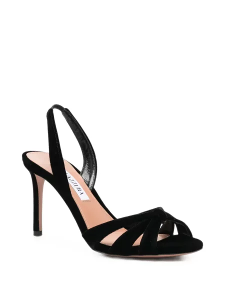 Sandale Aquazzura de catifea slingback negru