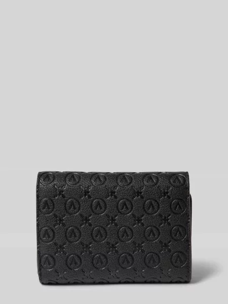 Lniany portfel Valentino Bags czarny