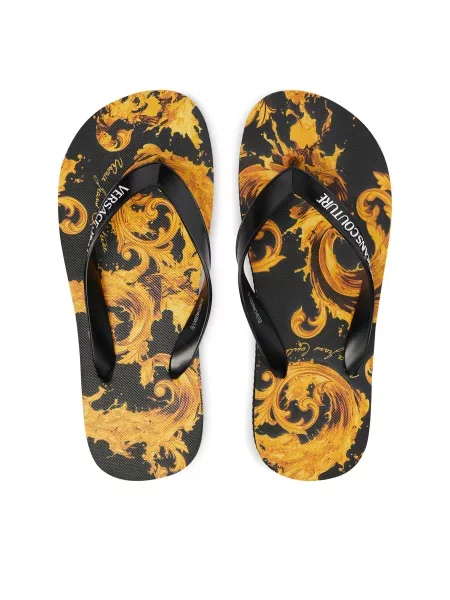 Šlepetės per pirštą Versace Jeans Couture juoda