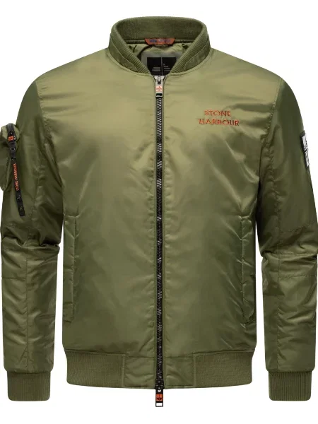 STONE HARBOUR Prehodna jakna Berkoo oliva / temno oranžna