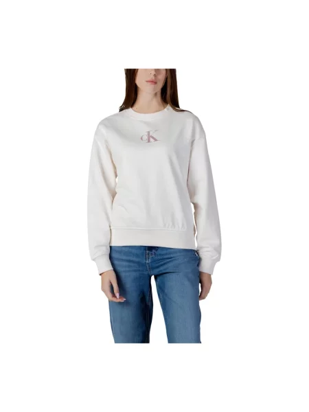 Bluza Calvin Klein z długim rękawem beżowa