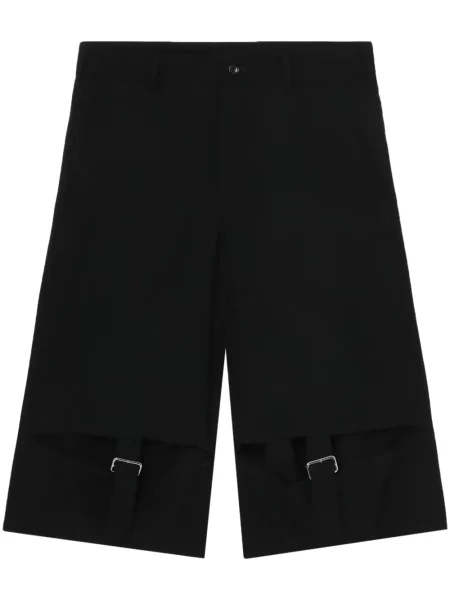Pantaloni scurți Black Comme Des Garçons de lână cu cataramă negru