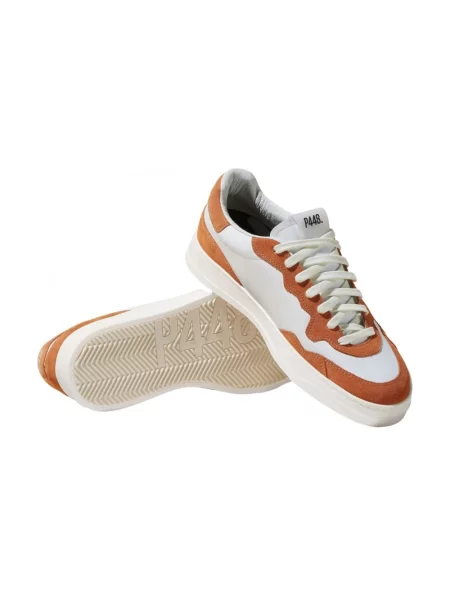 Sneakersy P448 skórzane retro białe