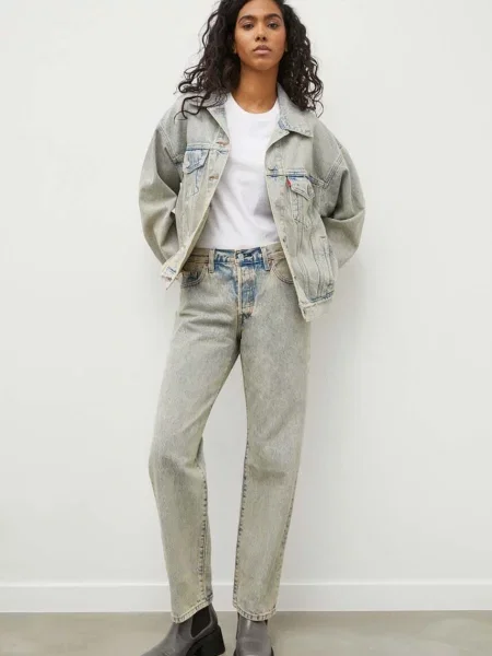 Дънки Levi's с висока талия синьо
