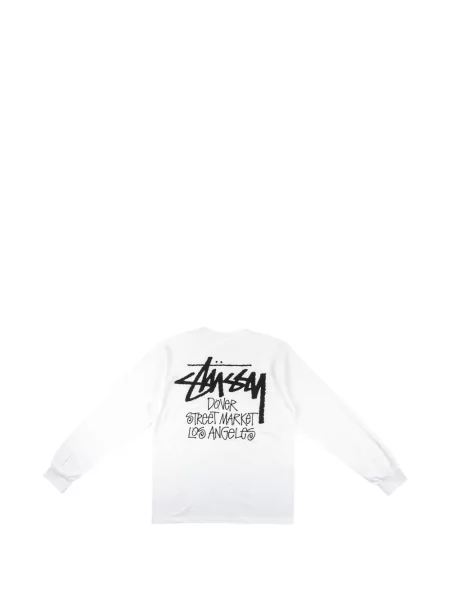 Lung tricou Stüssy streetstyle alb