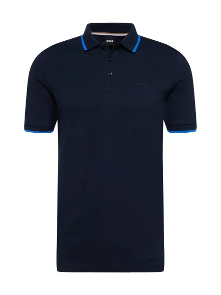 BOSS Black Tricou Parlay albastru / bleumarin