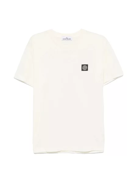 Koszulka polo Stone Island z kamieniami biała
