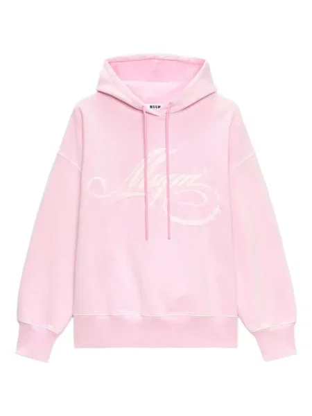 Haftowana bluza z kapturem Msgm różowa