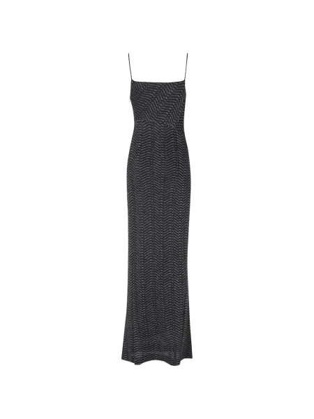 Lung rochie Missoni cu glugă albastru