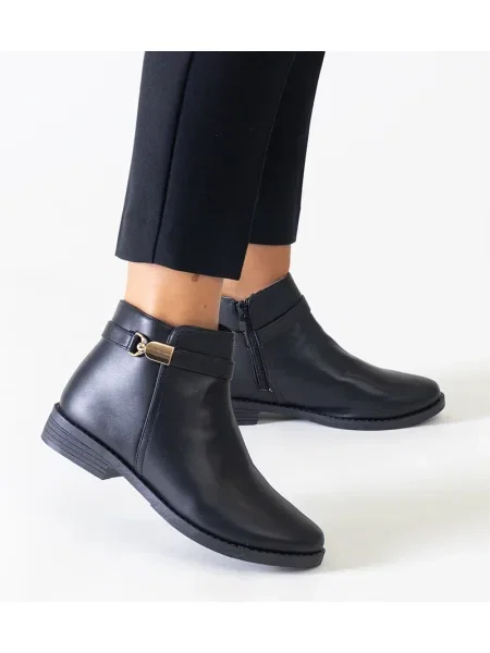 Botine Gemre din piele negru