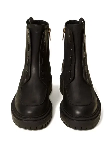 Botine Twinset cu șireturi din dantelă chunky negru