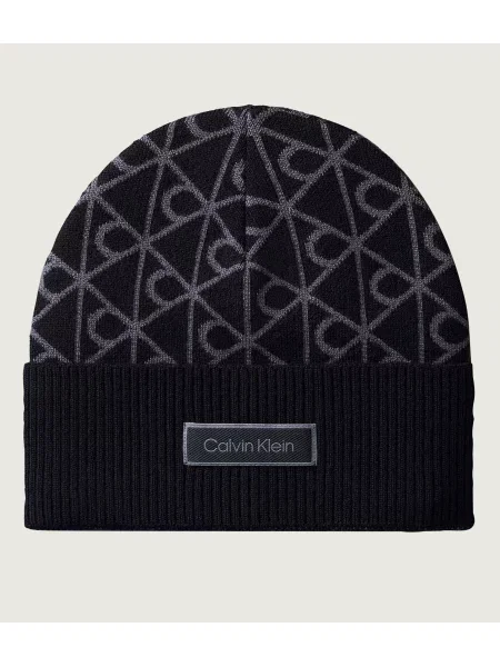 Calvin Klein De lână căciulă cu adaos de cașmir negru