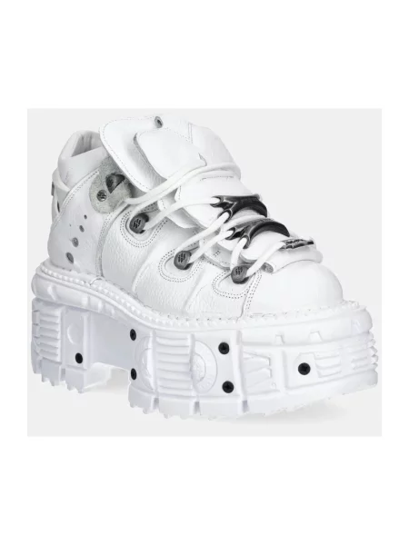 New Rock sneakersy skórzane NAPA BLANCA + IMPERFECT TANK BLANCO TORNILLOS biały