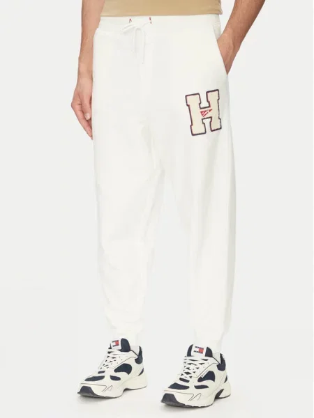 Tommy Jeans Sportinės kelnės Towel Patch Écru