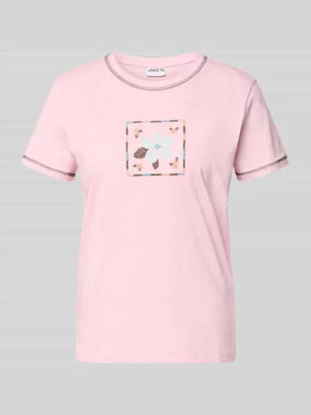 T-shirt z motywem i okrągłym dekoltem Jake*s Casual
