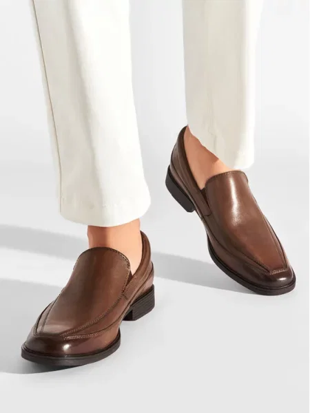 Poltopánky CLARKS Tilden Free Dark Tan Leather hnedá