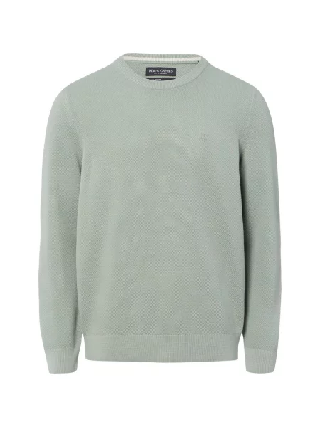Sweter w kroju regular fit z czystej bawełny Marc O'polo zielony