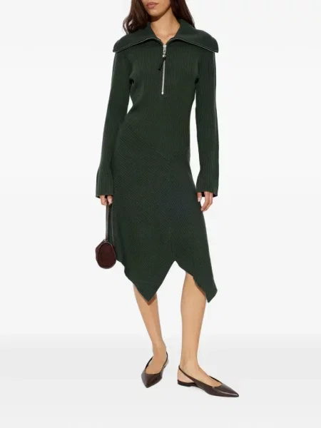 Rochie Ganni tricotate verde