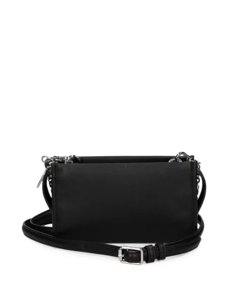 Geanta crossbody Lacoste cu autograf negru