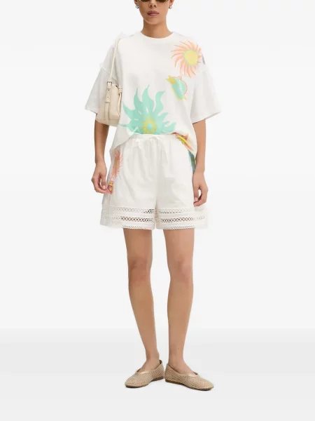 Tricou Never Fully Dressed cu imagine alb