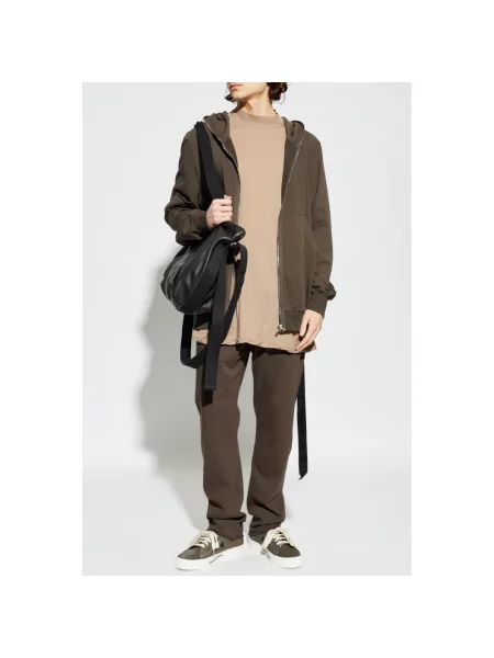 Bluza z kapturem Rick Owens z kapturem brązowa