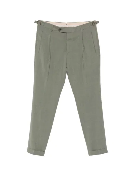 Pantaloni Berwich plisate verde