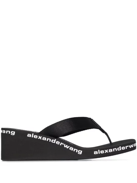 Șlapi Alexander Wang cu pană cu imagine negru