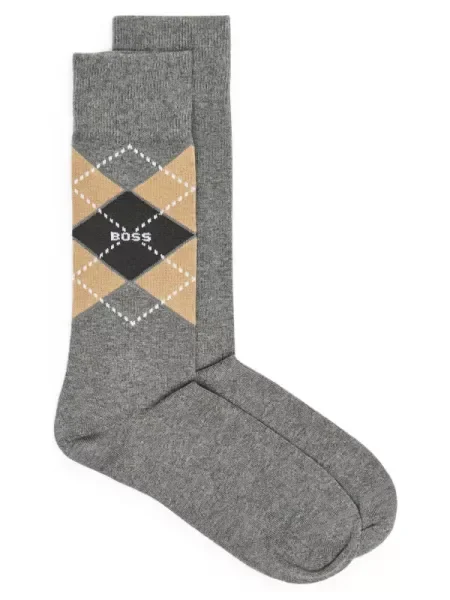 BOSS BLACK Șosete 2P RS Argyle CC negru