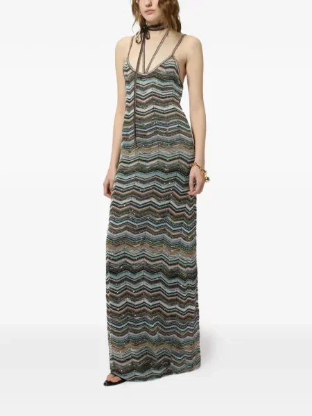 Rochie Missoni cu paiete tricotate negru