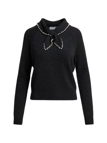 Pulover Essentiel Antwerp cu perle cu legături negru