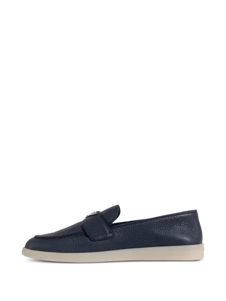 Pantofi loafer Prada din piele cu autograf albastru