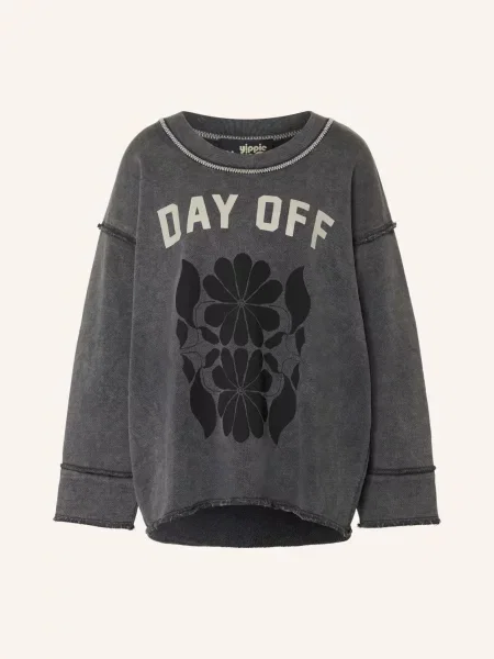 Yippie Hippie Bluza Oversize grau czarna