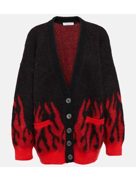 Kardigan Alessandra Rich żakardowy czarny