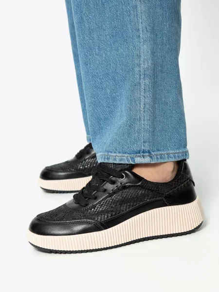 Sneakersy z ekoskóry czarne