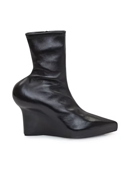Botki Givenchy skórzane na koturnie czarne