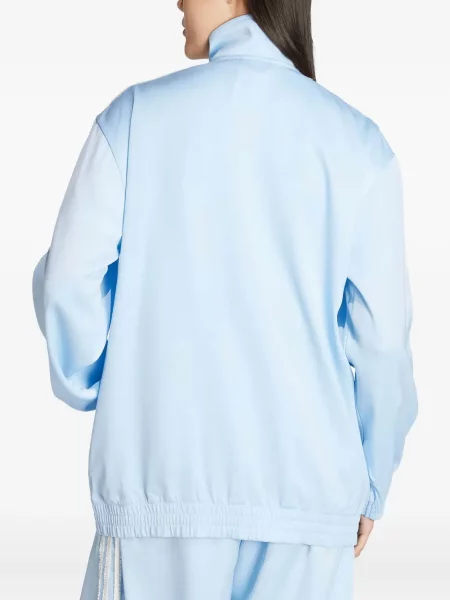 Geacă Adidas din satin cu dungi roz