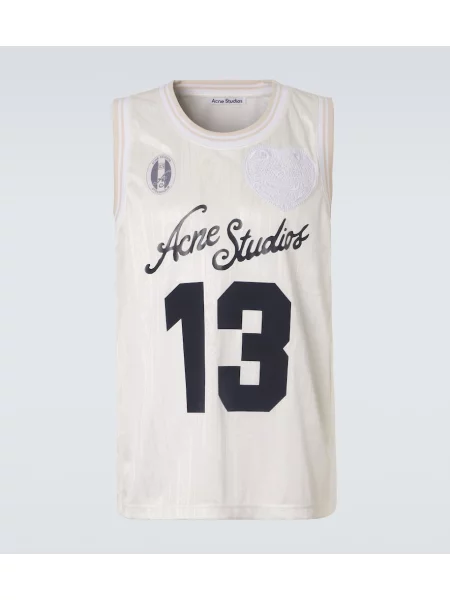 Tricou Acne Studios cu imagine alb