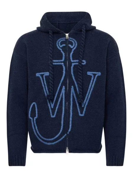 Cardigan Jw Anderson cu glugă albastru