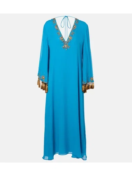 Rochie midi Valentino de mătase până la genunchi de costum albastru