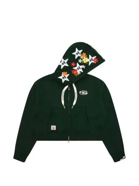 Hanorac cu glugă Aape By A Bathing Ape cu broderie cu model floral verde