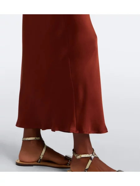 Rochie midi Asceno din satin roșu