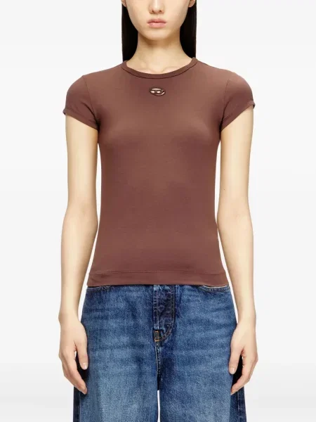 Tricou Diesel cu broderie maro