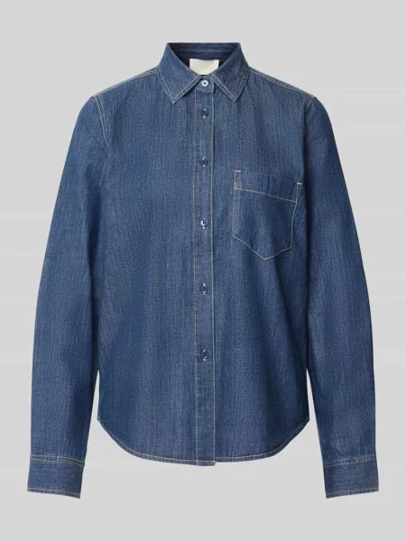 T-shirt z brustaszą model DarkDenimShirt' Juvia granatowa